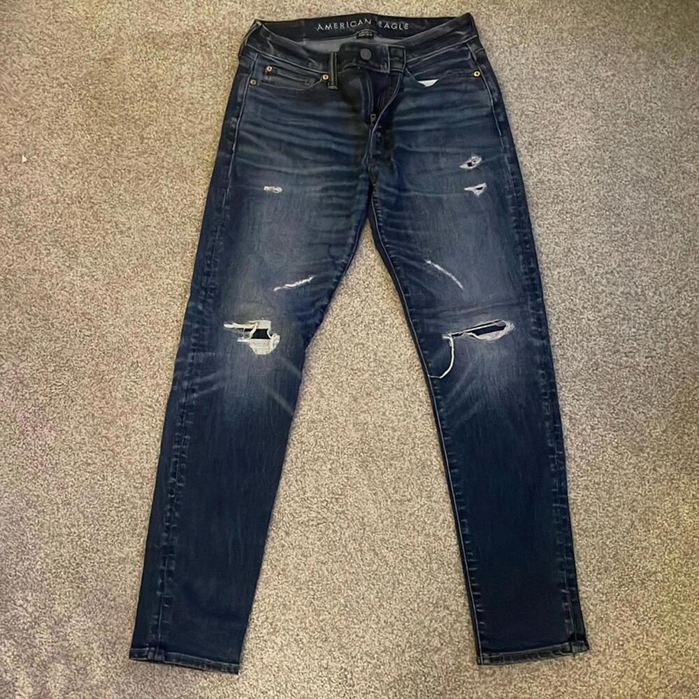 American Eagle Men's Skinny Jeans Size 30x32 Dark Wash